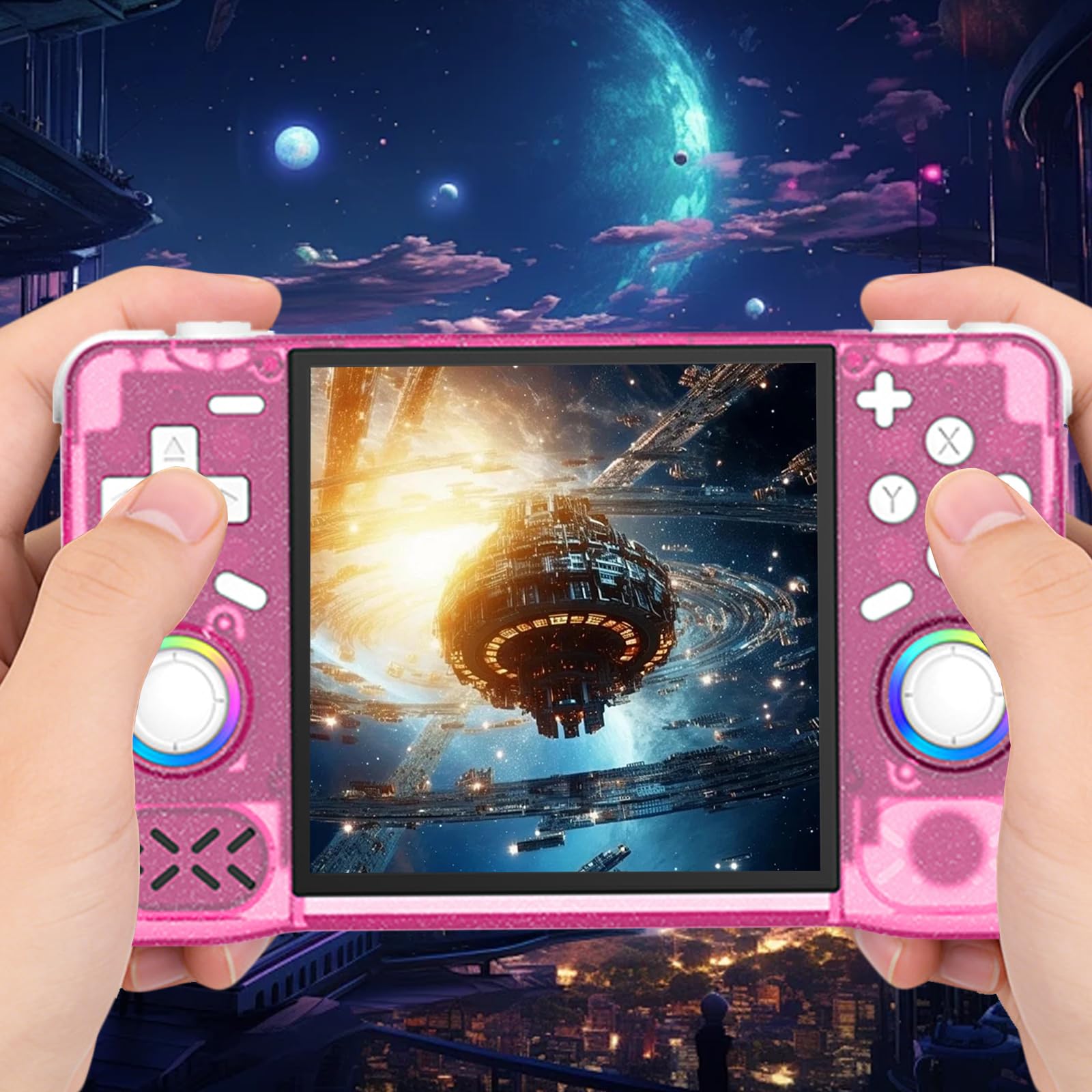 Console di gioco portatile con schermo HD da 4", 128 G, Wi-Fi, rosa, giochi retrò | Console di gioco portatile leggera e portatile, molti giochi retrò, multiplayer, lunga durata, ideale in viaggio