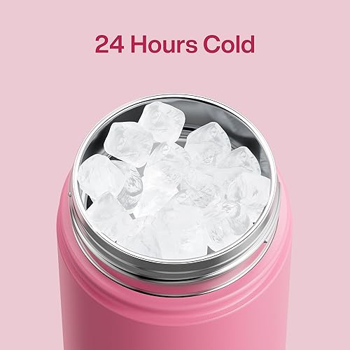 Miniatura 142 de ENCOOL Botella de agua aislada con popote, de acero inoxidable, a prueba de fugas, sin BPA, al vacío de doble pared que se mantiene fría durante 24