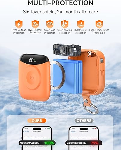 Miniatura 6 de Cargador portátil, 10000mAh 22.5W banco de energía de carga rápida con cables integrados, paquete de batería esencial para viajes con pantalla LED