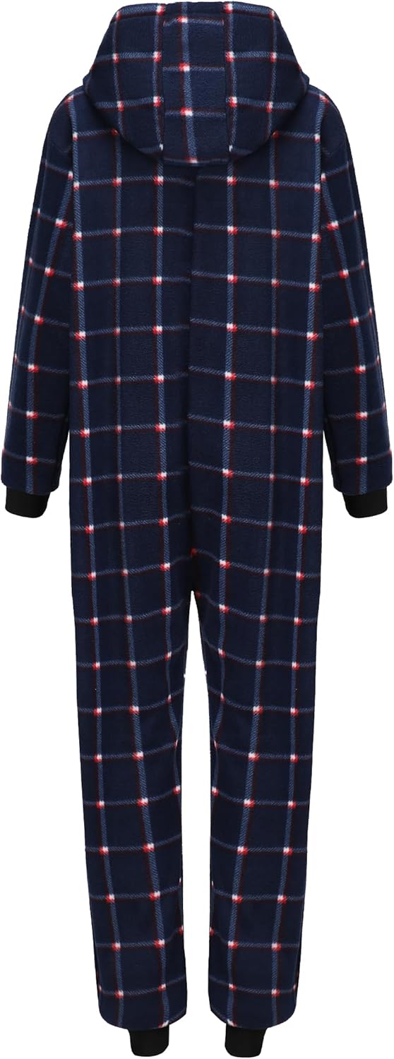 Kidukso Adult Check Onesie Pajamas Comfy Christmas Jumpsuit Zipper Sleepwear Family Matching loungewear for Women Men - Image 4