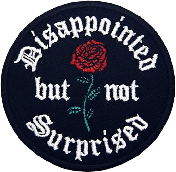 Disappointed But Not Surprised Patch Embroidered Applique Badge Iron On Sew On Emblem