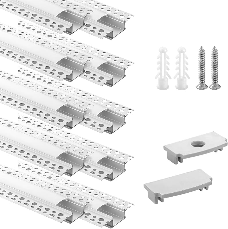 Efishine 10db 1M Alumínium LED Szalag Profil Gipszkartonhoz - Mennyezeti és Fali Beépítéshez, Diffúzorral, Philips Hue Kompatibilis