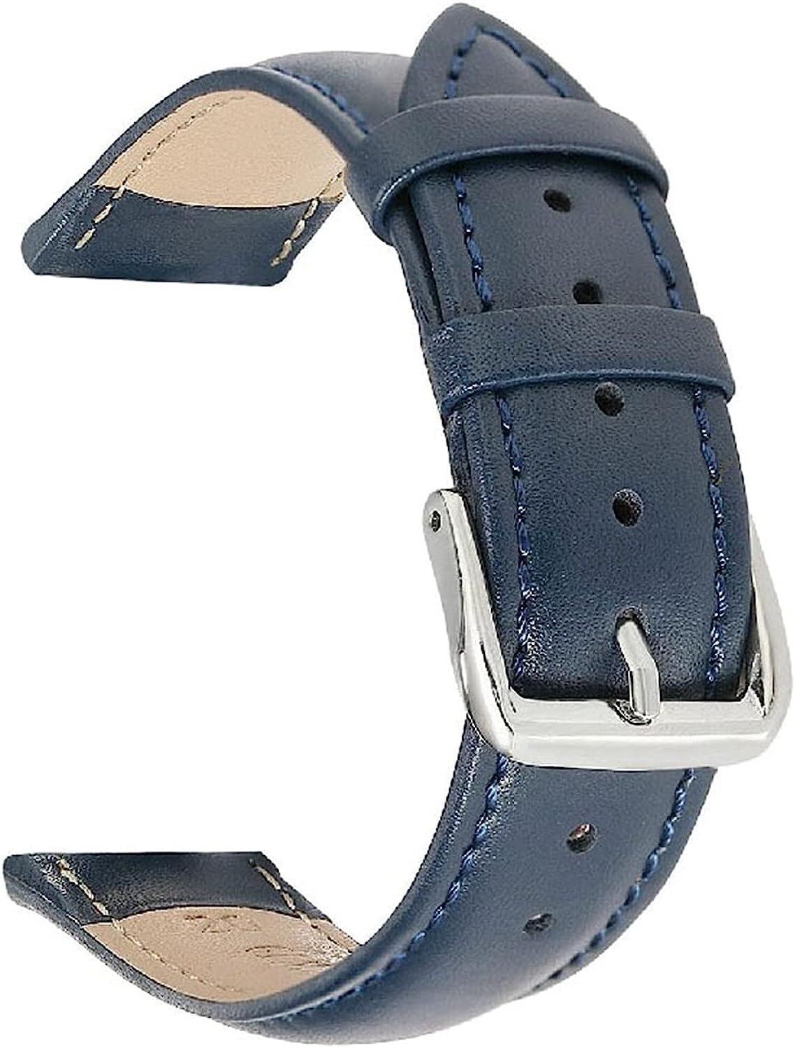 Bracelet de montre en cuir véritable tissé bleu nuit pour élégance intemporelle