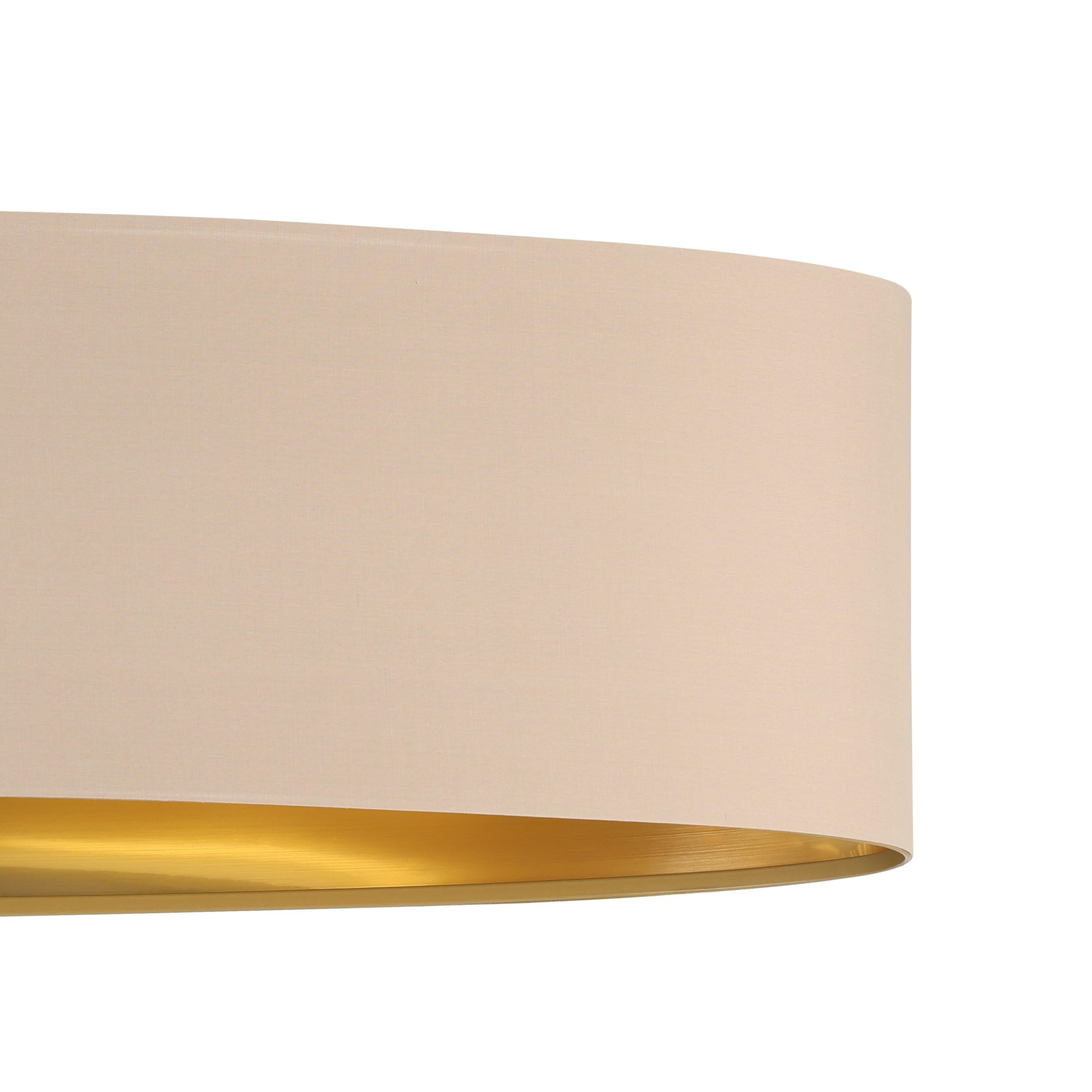 Eglo Suspension luminaire Maserlo, lustre suspendu en acier et textile | couleur nickel mat, taupe, doré, lampe de salon et de salle à manger, douille E27, 100 cm
