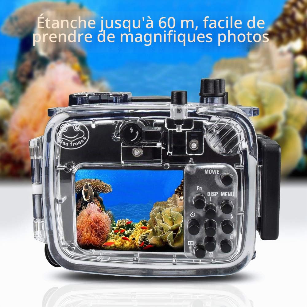 Sea frogs Boîtier pour Appareil Photo Compatible avec Sony RX100-VII, étanchéité IPX8, RX100VII Protection de Profondeur de 40m, idéal pour la plongée, Le Surf, l'aviron