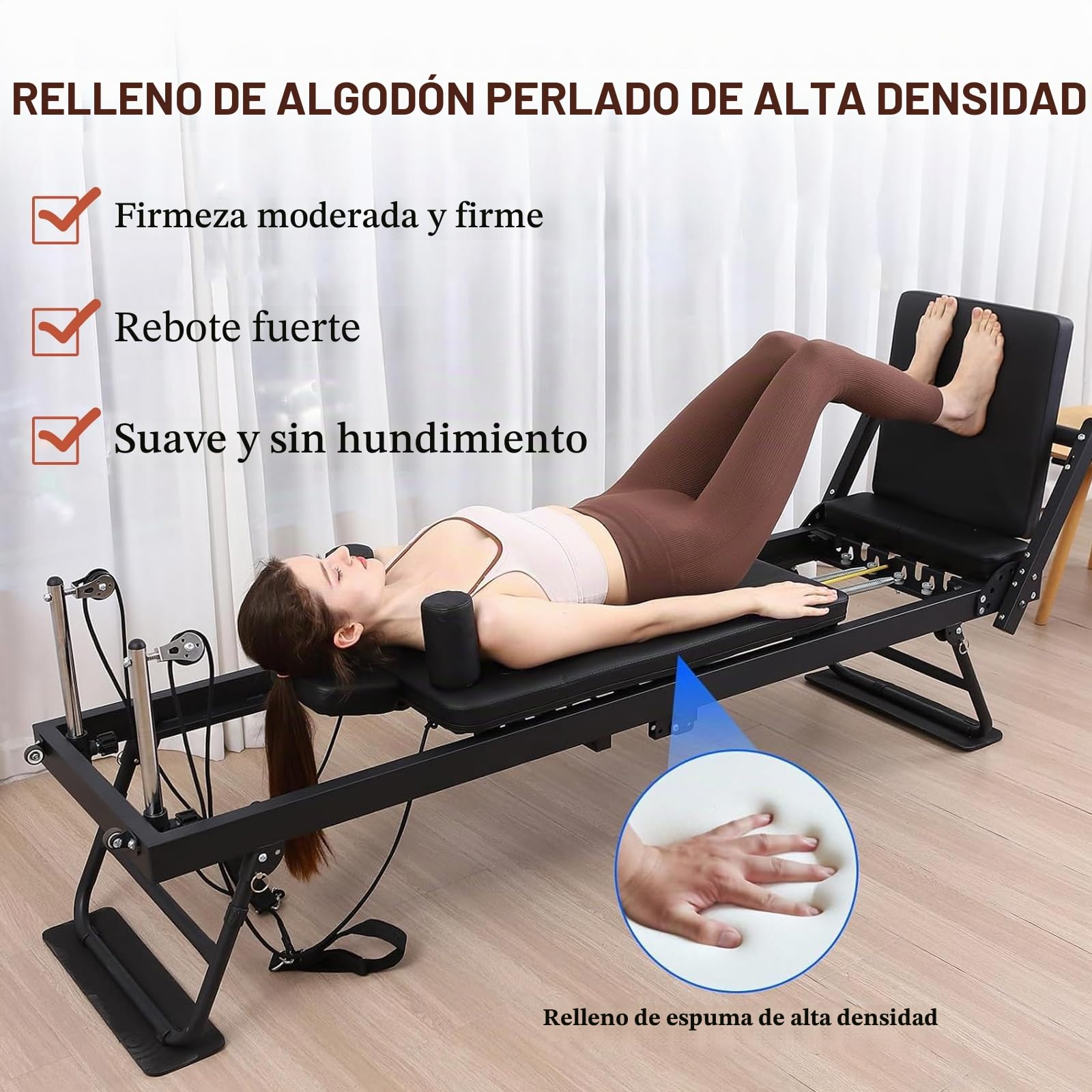 B03 Pilates Reformer Plegable para Entrenamientos Máquina Reformadora de Pilates de Cuerpo Equilibrado con Tabla de Salto para el Hogar y el Gimnasio