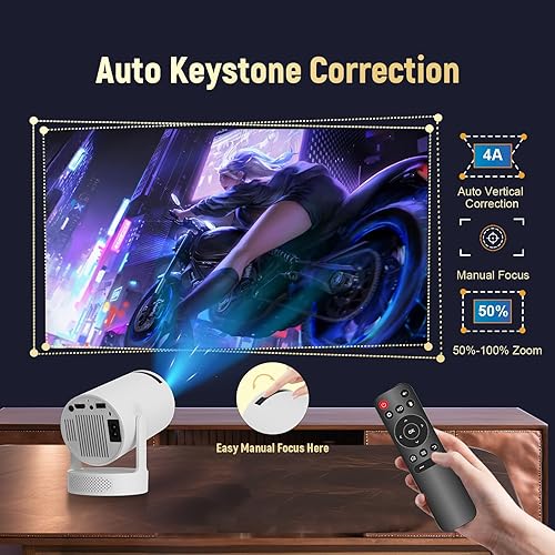 Miniatura 5 de Mini proyector con WiFi y Bluetooth, compatible con proyector portátil 4K 1080P, proyectores inteligentes Android 11 HY300 PRO HIFI, corrección