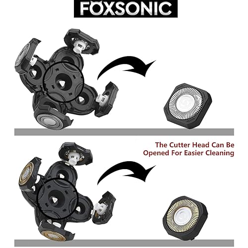 Miniatura 16 de Silvery - Cabezal de repuesto para afeitadora eléctrica para hombre, cabeza de repuesto de 6 cuchillas de repuesto para afeitadora calva Tono