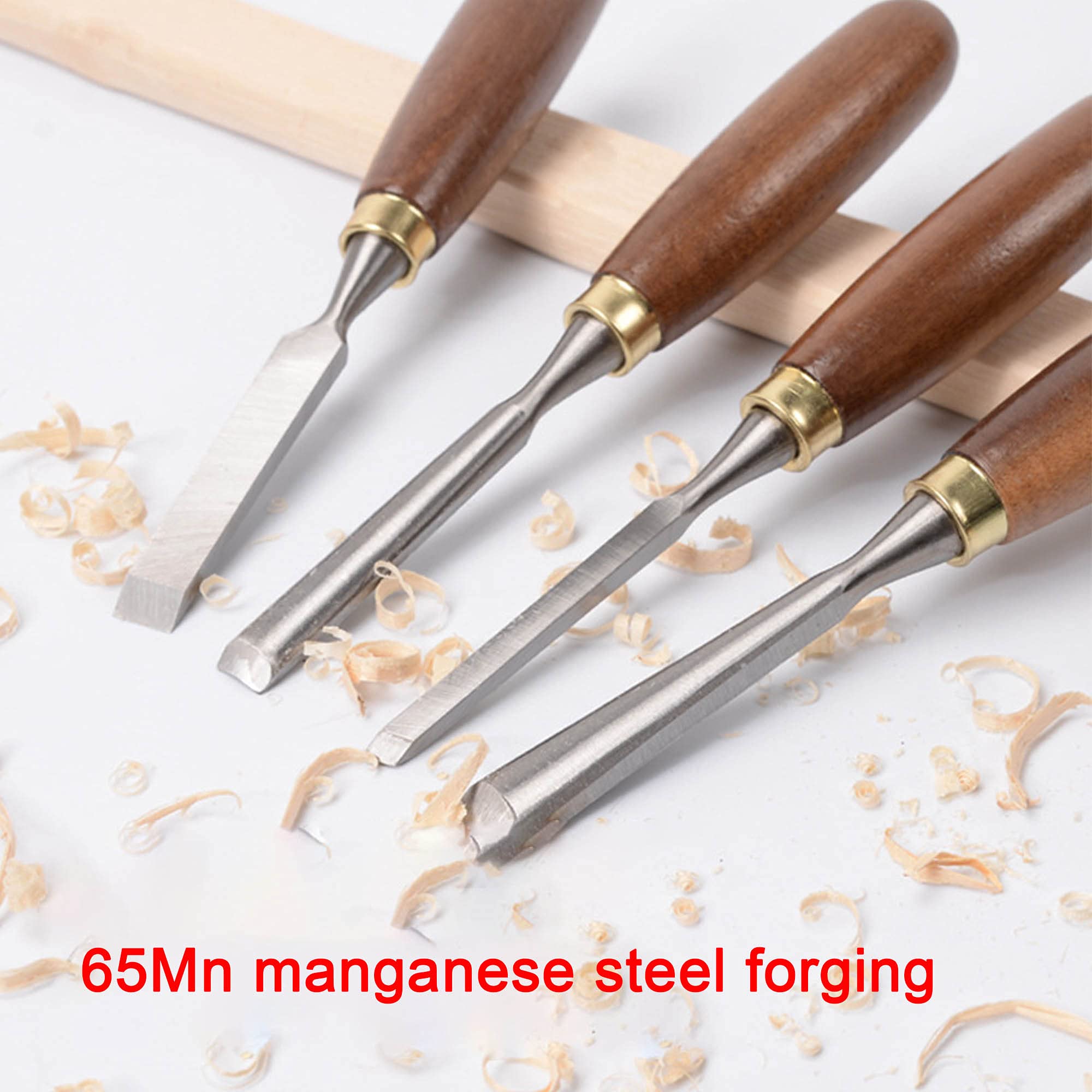 Cinceles para madera 12 piezas Juegos de formones de cinceles de mano para tallar madera acero al manganeso de 65Mn cinceles para madera para maderas duras y blandas