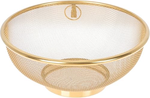 Stainless Steel Mesh Colander Strainer Basket with Hanging Hooks 20cm Fine Mesh Strainer Rice Washing Bowl Colander Sieve Sifters for Pasta Noodles