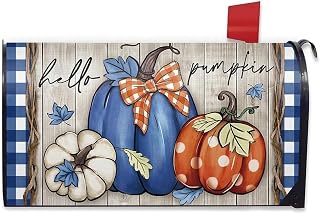 Mailbox Covers Fall Hello Welcome Mailbox Cover Magnetic Standard Size 21"x19", Autumn Thanksgiving Decorative Post Letter Box Wrap Dec(3,21x18 in)
