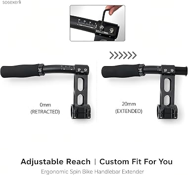 Handlebar Extenders for Indoor Exercise Bike (1 Pair) Great Handlebar Extension Accessory for Peloton Compatible with Bicycle Handlebar Grips & Includes Handlebar Grips