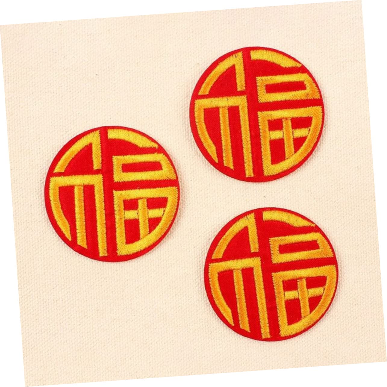 STOBOK 60pezzi Patches Cucibili Per Abbigliamento e Accessori Toppe Ricamate Fu Character Stile Cinese Per Jeans Borse e Decorazioni Fai Da Te