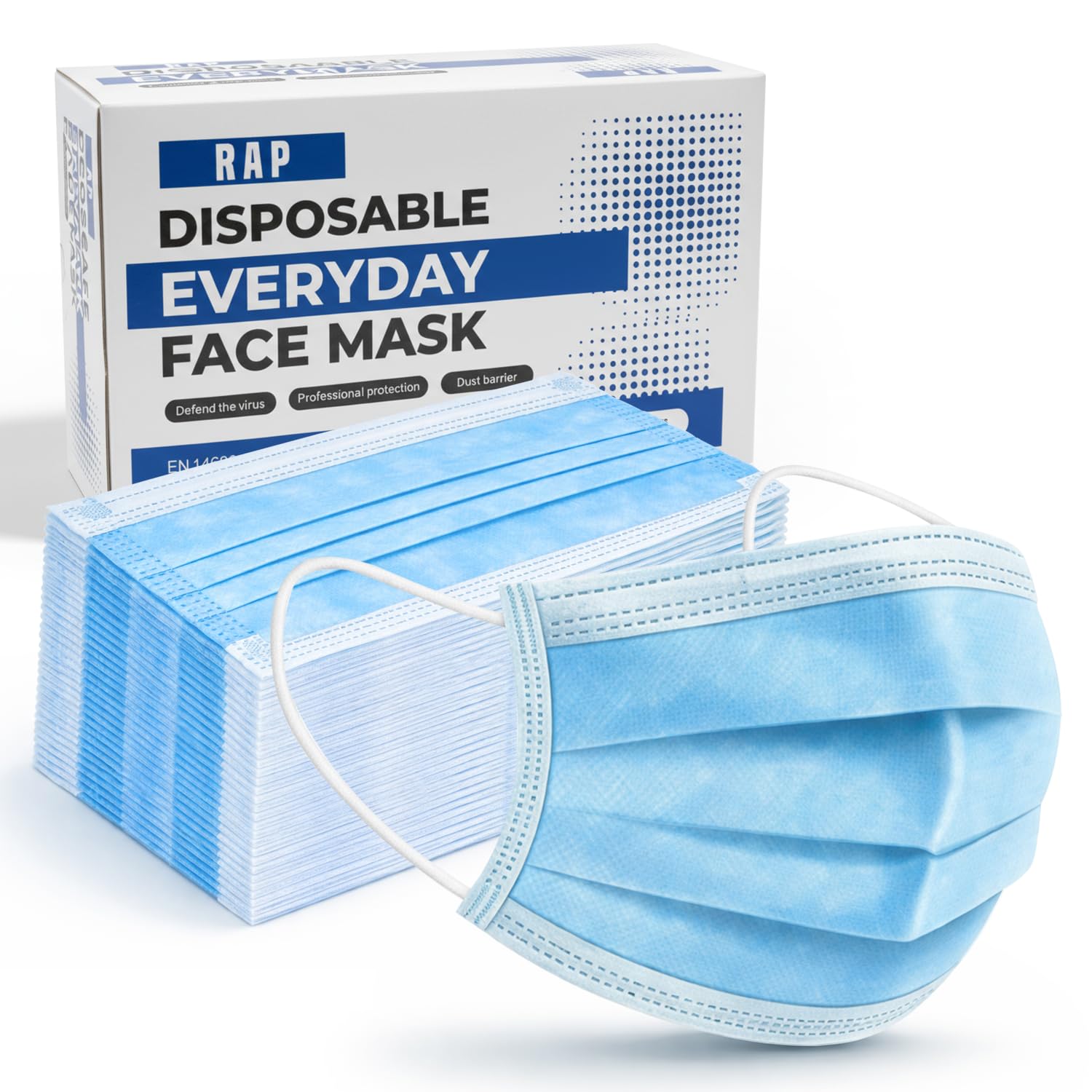 2500 Disposable Face Masks (50 Boxes) – Breathable 3-Ply Protective Procedure Masks, Face Covers with Soft Ear Loops – Large Bulk Pack for Offices, Healthcare, Schools & Travel Safety.