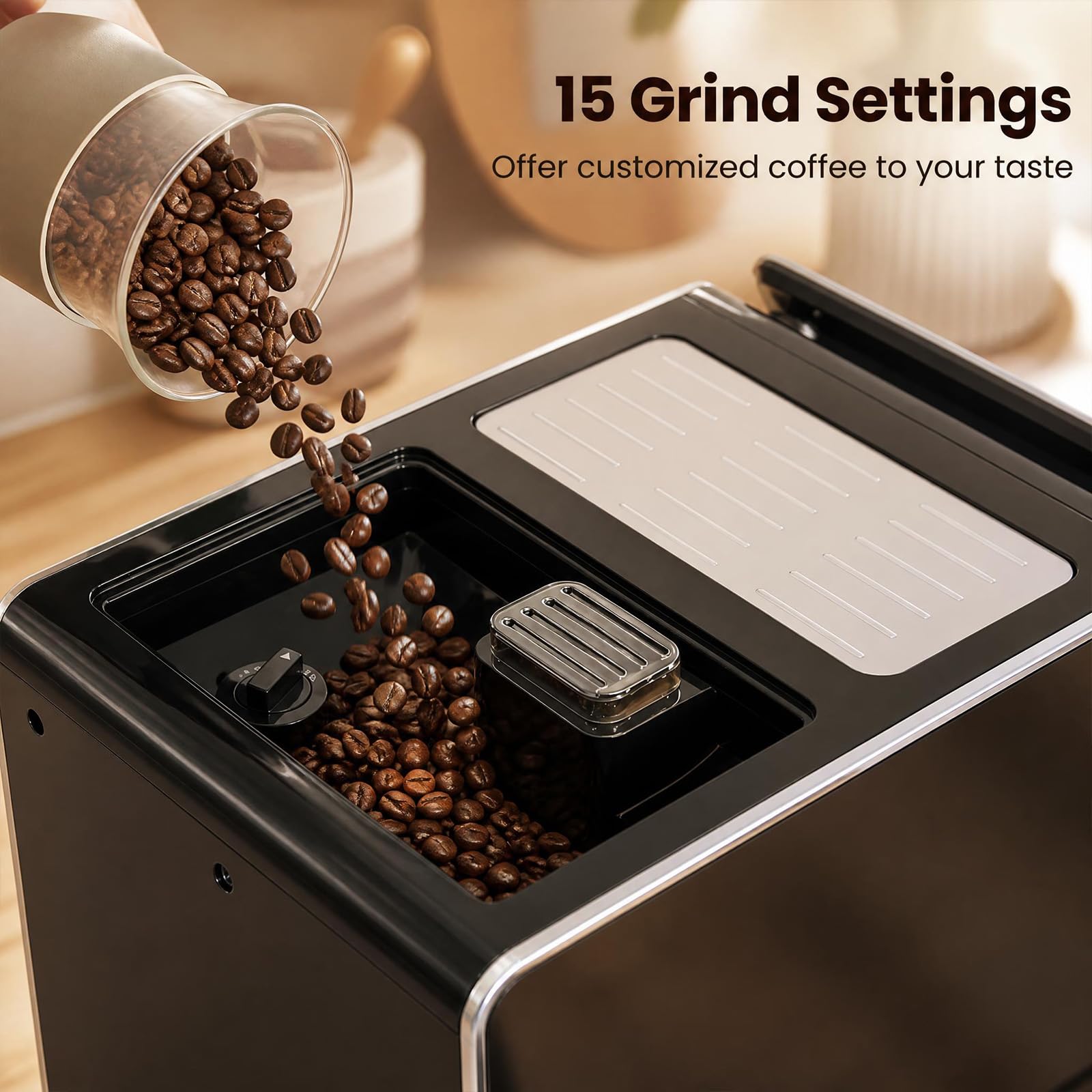 GIANTEX Machina Caffè Automatica e Professionale, 15 Bar, 2 Tazze