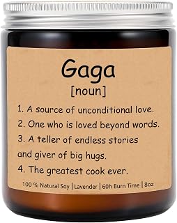 Gaga Noun Candle - Gaga Definition Candle - Gaga Candle - Gaga Gifts for Mother's Day - Birthday Gifts - Lavende Scented Candles Soy - Candle for Home Scented Lavender 8Oz