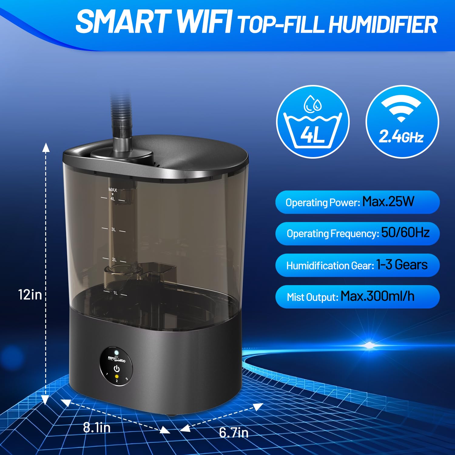 REPTI ZOO Smart WiFi Reptile Fogger 4L