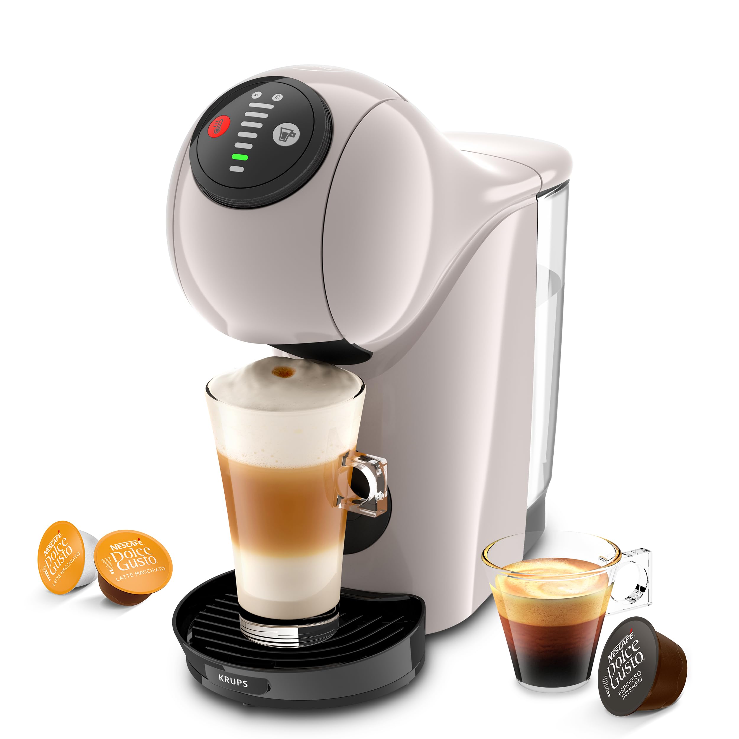 Krups NESCAFÉ Dolce Gusto KP243A GENIO S Máquina de taza de café para diferentes bebidas, compacta, alta presión, tamaños ajustables en XL, espresso perfecto en solo 30 segundos, apagado automático