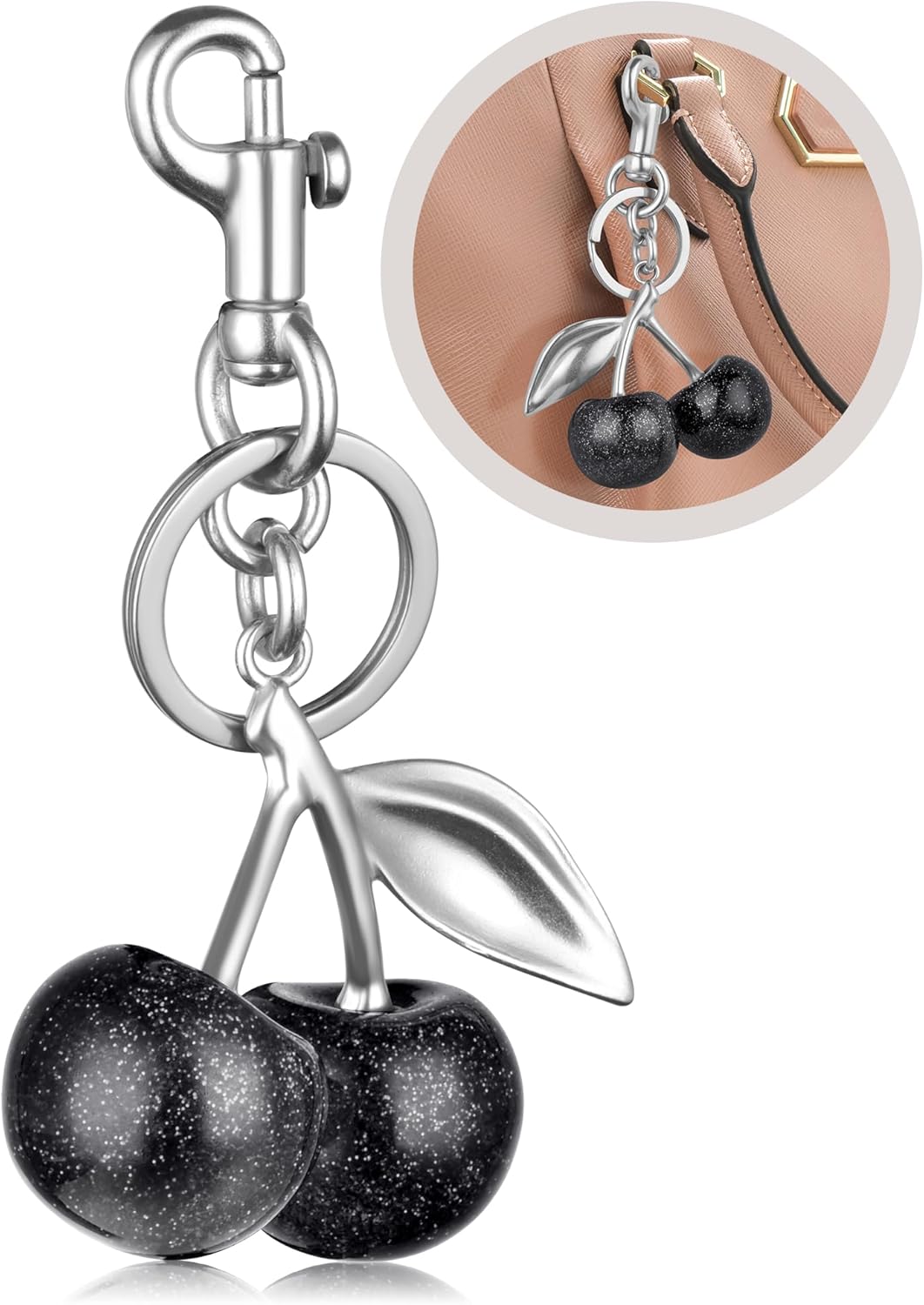 LXCSYXJ チェリーキーチェーン、明るいチェリーバッグチャーム、キー