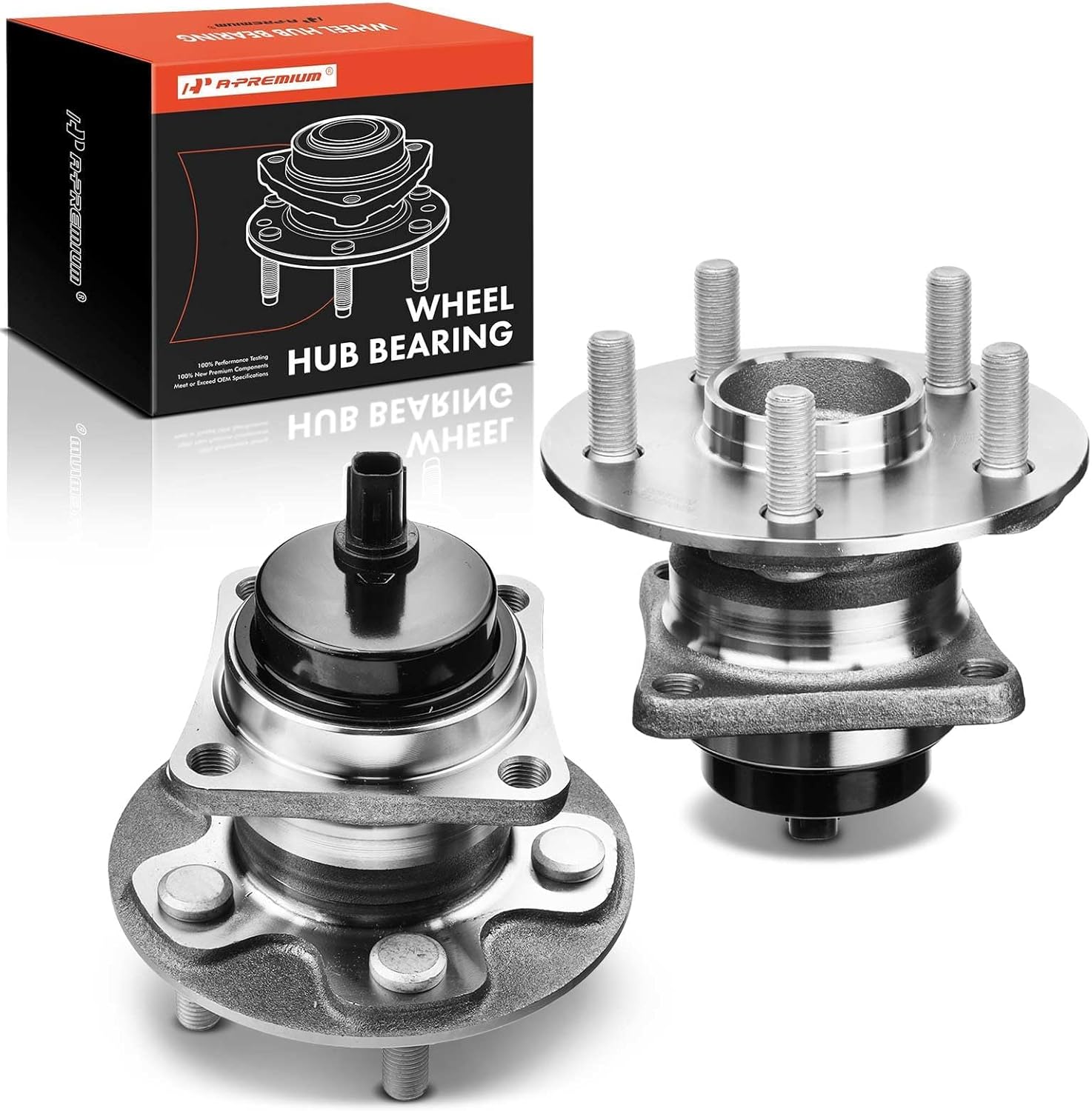 A-Premium 2 x Rear Wheel Bearing and Hub Assembly with ABS & 5-Lug Compatible with Toyota Corolla 2009-2018, Matrix 2009-2014 & Pontiac Vibe 2009-2010