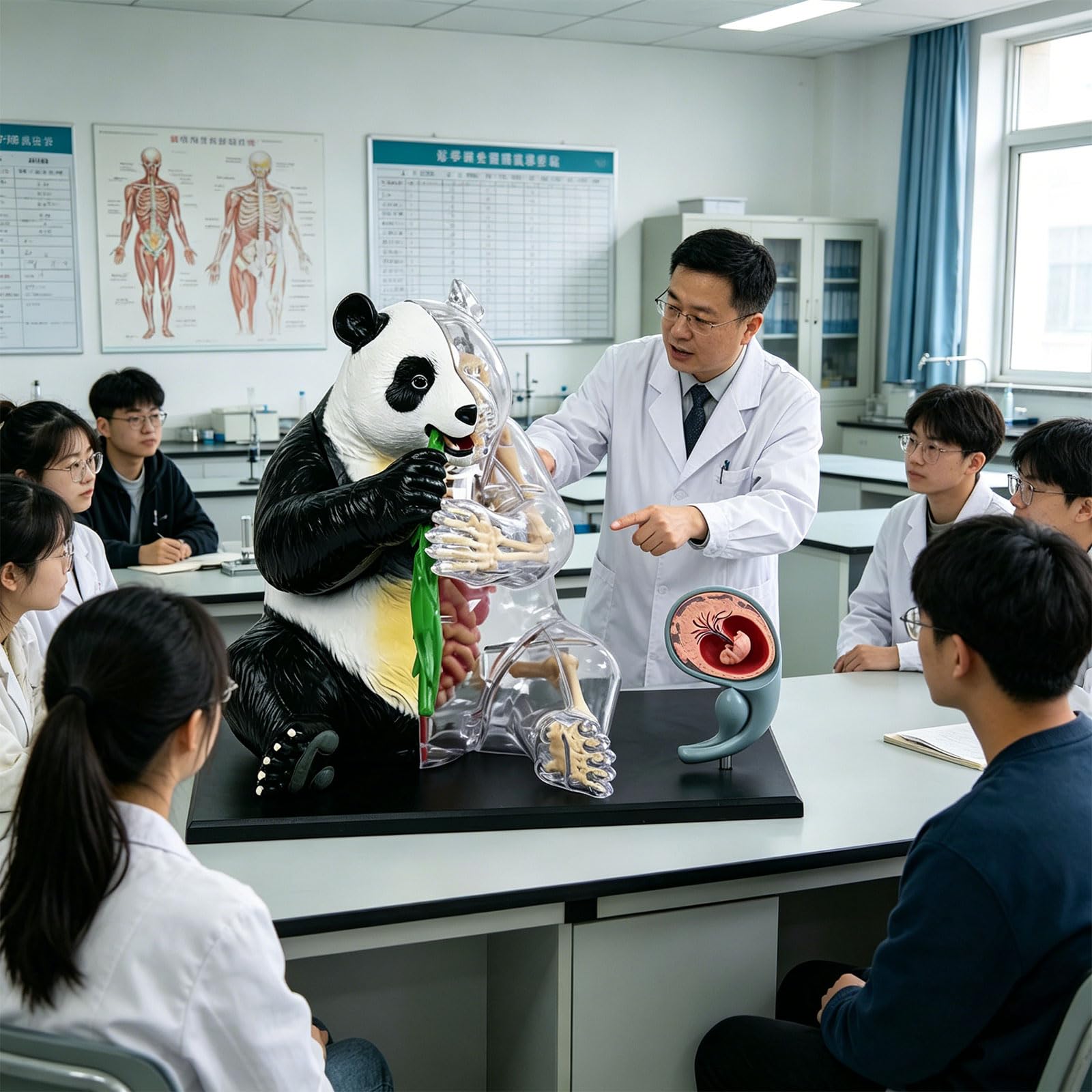 Panda - Modellino di organo coinvolgente, struttura corporea, modello di dissezione per gioco educativo e sviluppo degli studenti, giocattolo scientifico per bambini