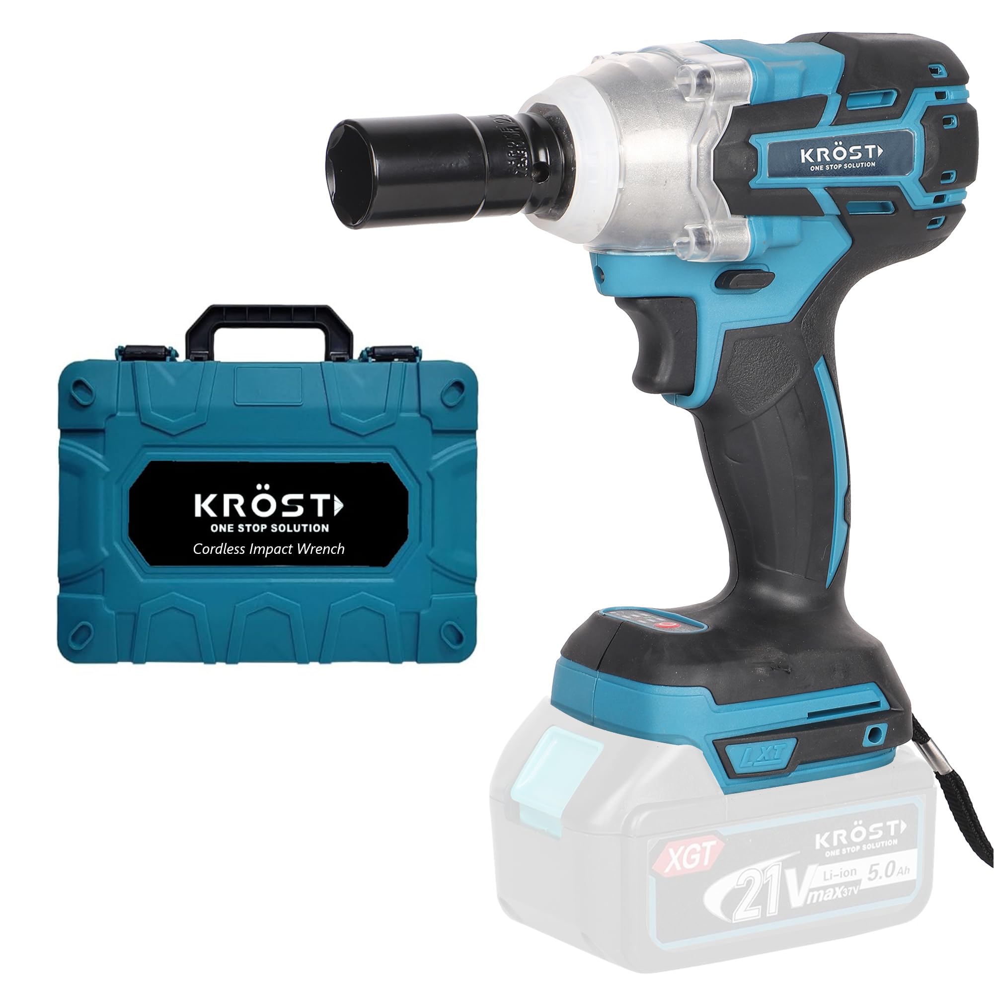 KROST 21V Brushless Double Battery Powerful Cordless Impact Wrench | Impact Driver (Battery & Charger Not Includes) (Bare Tool) - Hex