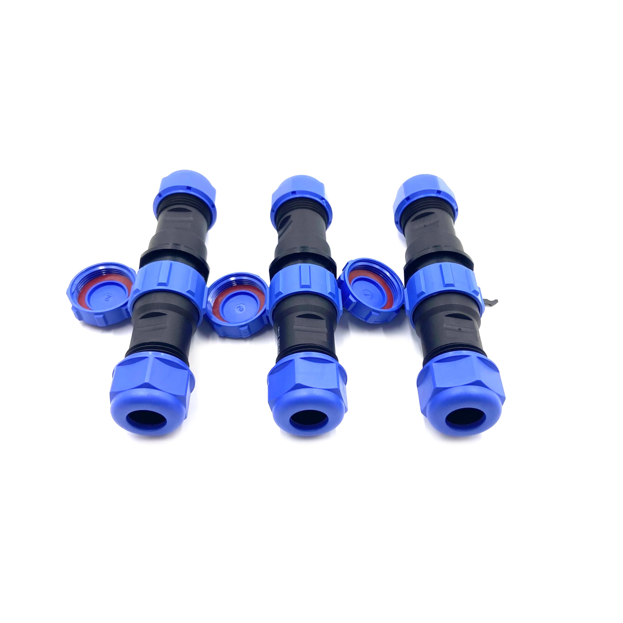 Lot de 3 connecteurs d'aviation SP17 4 broches, IP68 4 broches sans soudure, connecteur d'aviation étanche pour lampes extérieures 500 V 5 A (sertissage à vis de câble 18AWG)