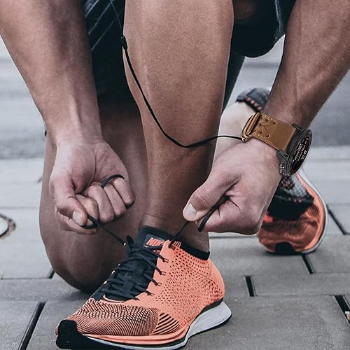 Miniatura 7 de TRUMiRR Correa de reloj para Fenix 7 Pro Sapphire Solar  6 Pro  5 Plus, correa de reloj de piel de ajuste rápido de 0.866 pulgadas con patrón en V