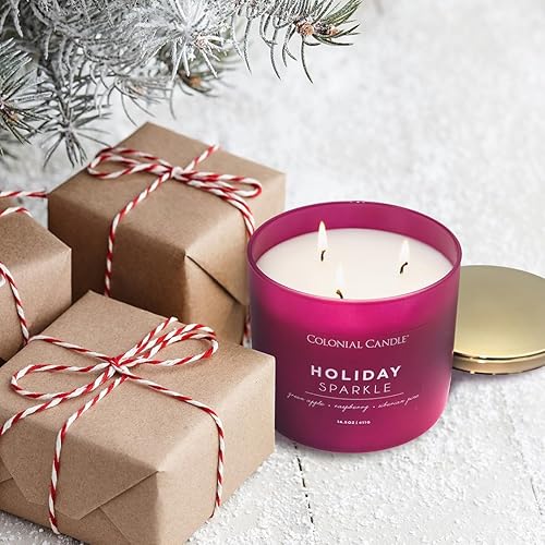 Miniatura 3 de Colonial Candle Holiday Sparkle - Vela perfumada en frasco, colección Pop of Color, 3 mechas, morado, 14.5 onzas, hasta 60 horas de combustión