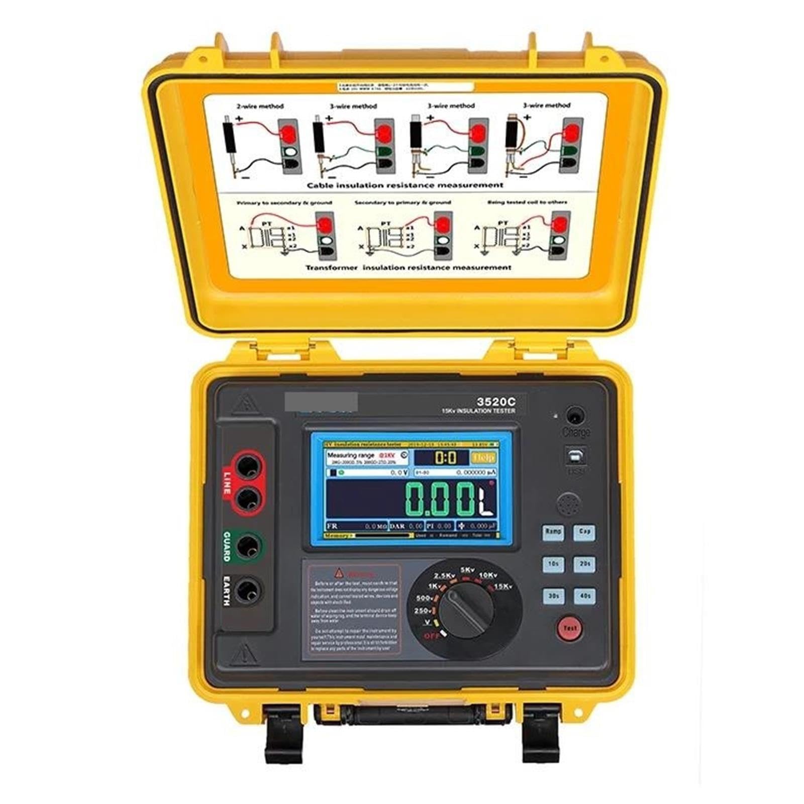 VKCR3520C Cyfrowy tester rezystancji izolacji o dużej pojemności 6,2 Ah i wysokim napięciu 5000 V