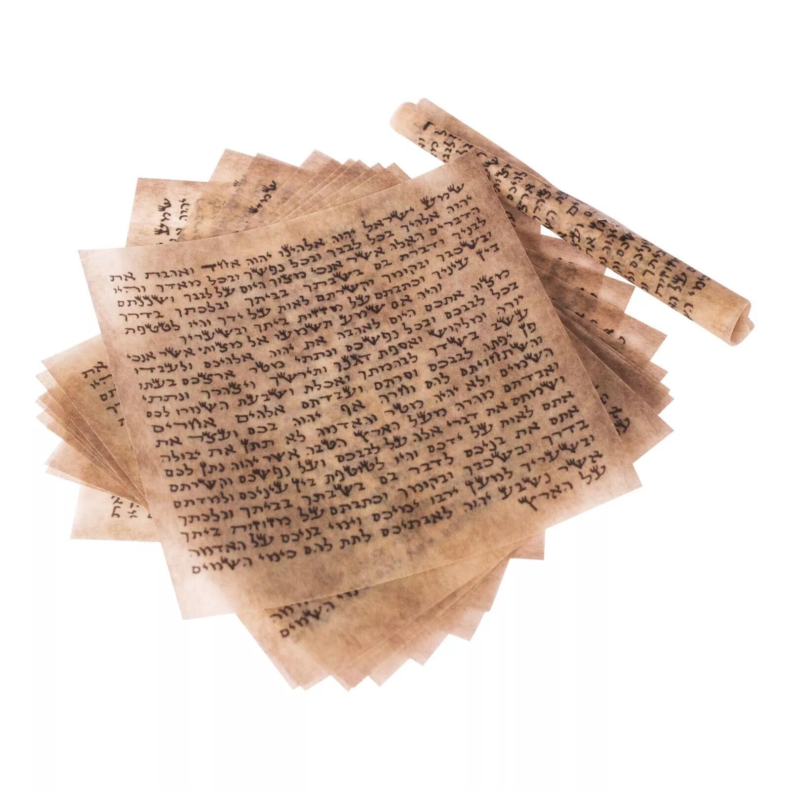 Set Lot of 10pcs Non-Kosher Scrolls Klaf for Mezuzah Case Door Sacred Jewish Parchment Paper Printed 4" 10cm Judaica Set Jewish Home Decor