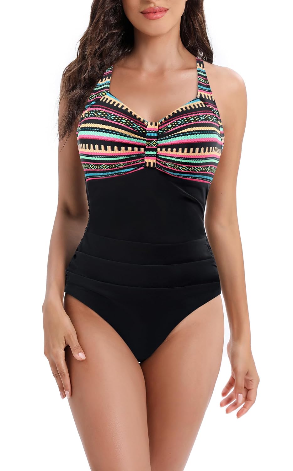 Laorchid Women's Tummy Control Swimwear, V-Neck Swimsuit, Monokini, High Waist, Sports Swimsuit, Ruffled - Review, Price and Buying Guide