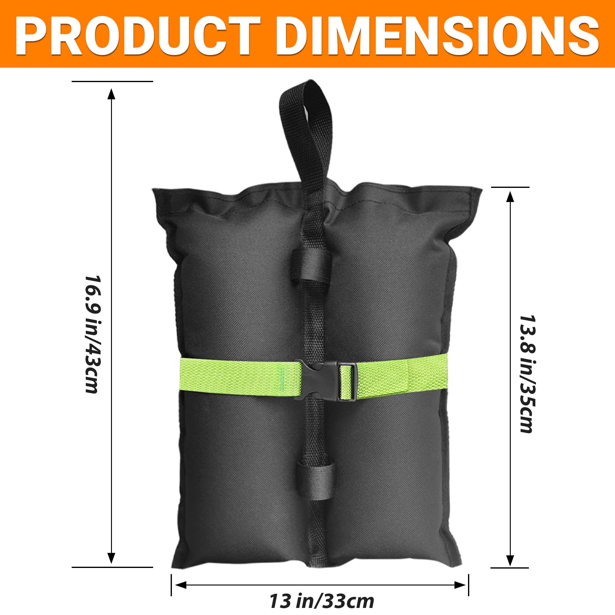 Gewichte für Pavillon Sandsäcke 4 Stück, Strapazierfähige Sandsack mit Klettverschluss für Pop-up-Überdachungszelt, Terrassenschirm, Sonnenschirm, Trampoline, Gewichtete Fußtasche, Schwarz