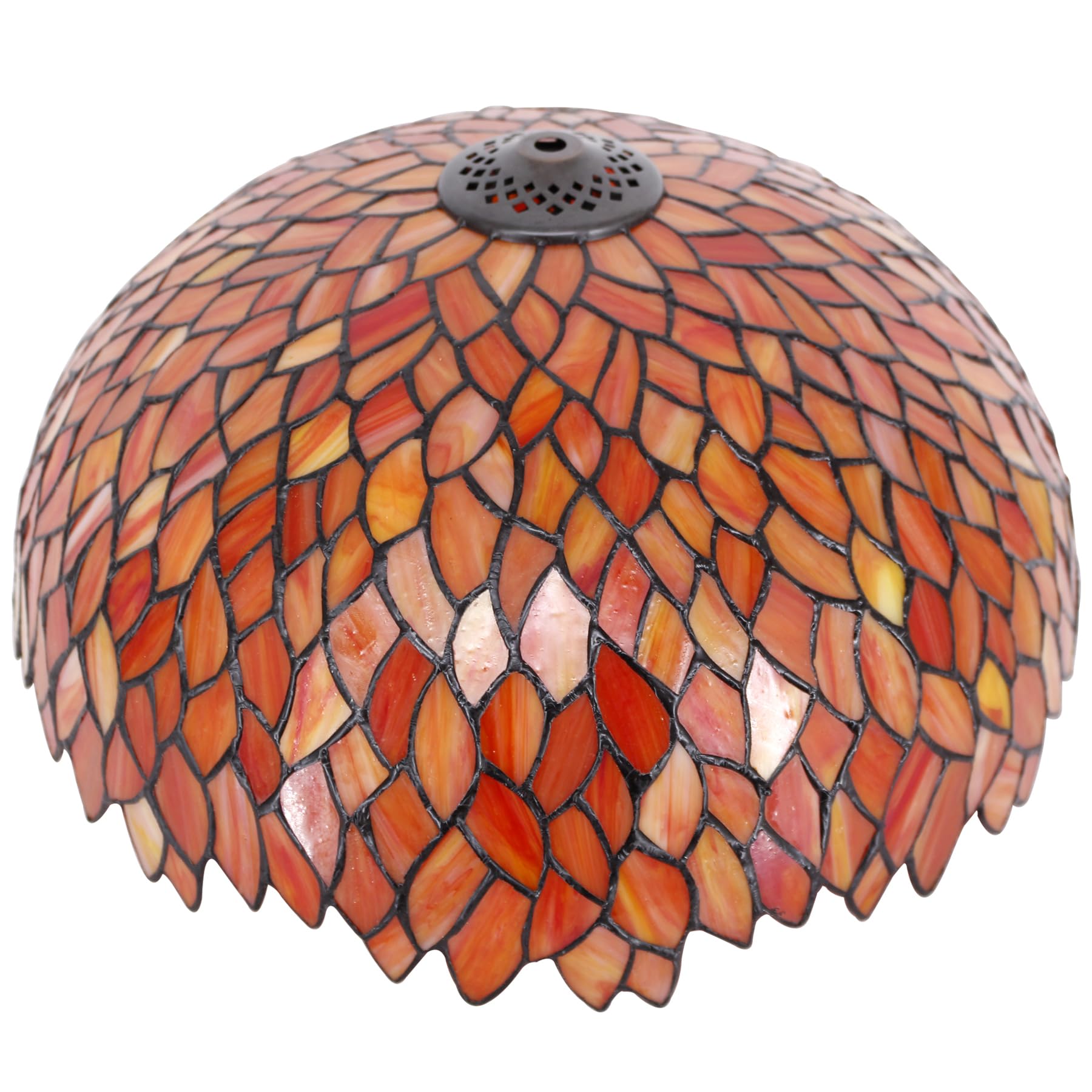 16 Inch Tiffany Lamp Shade Replacement Only(Wisteria Red Orange)