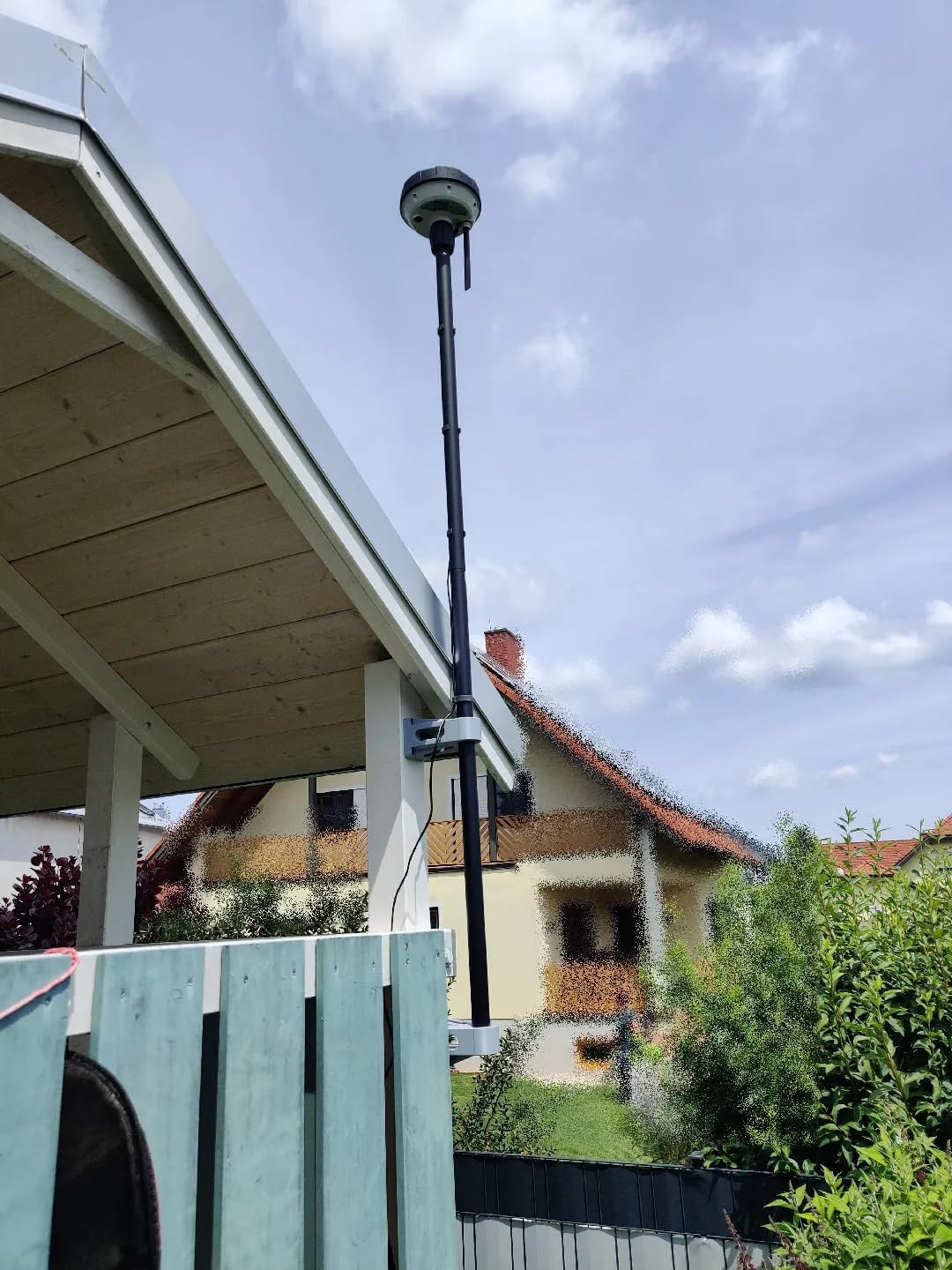 RTK Antenna Pole Wall Mount for Mammotion LUBA Robot Lawn Mower, with Slide-in Locking Mechanism, Adjustable GPS Mounting System, Easy Winter Removal (Black)