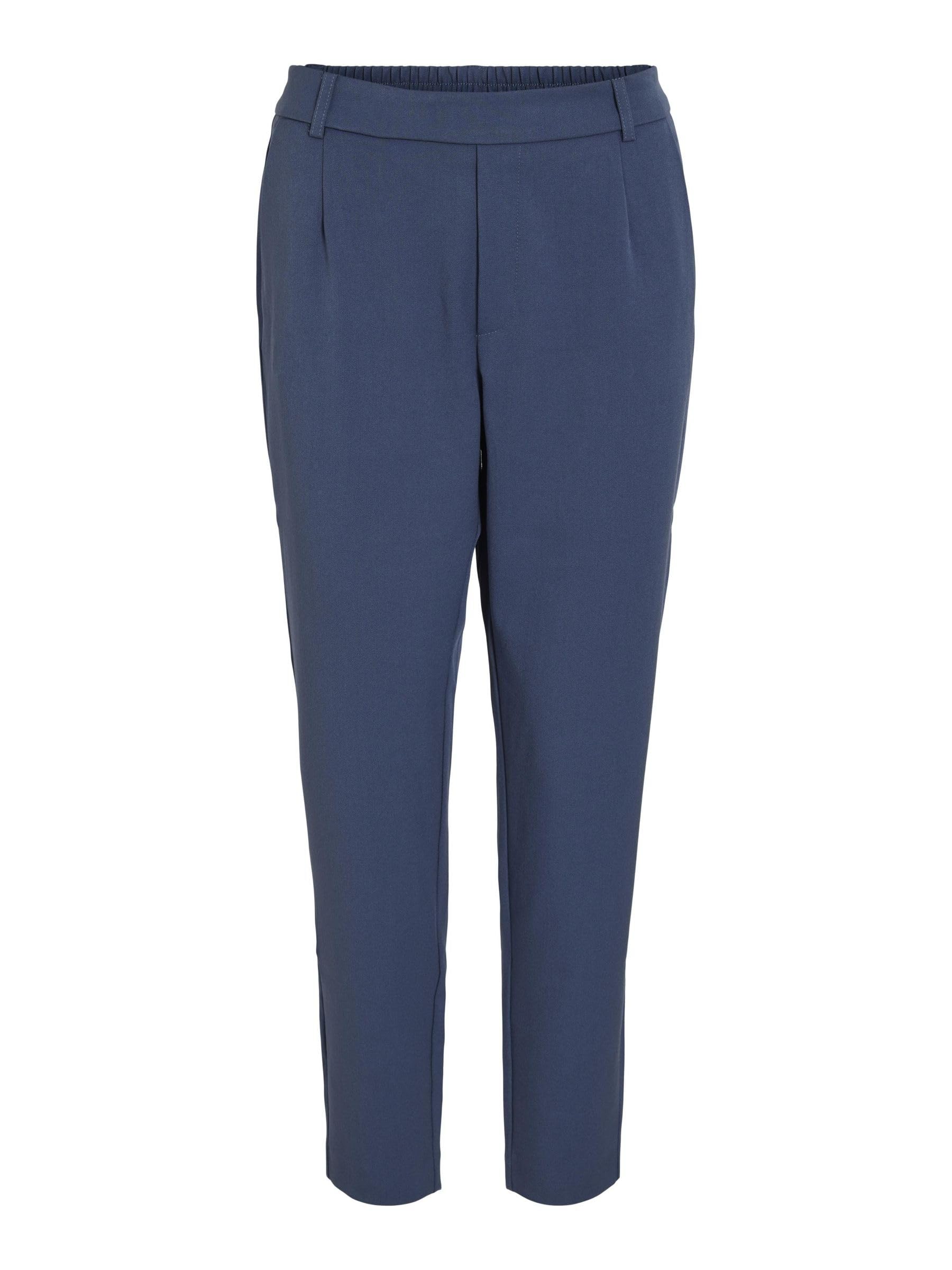 Vila Vivarone Hw Women's High Waist Trousers Slim Pants Noos, Blue, 14