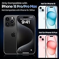 Vista 7 de Uyiton Protector de lente de cámara compatible con iPhone 15 Pro/iPhone 15 Pro Max, [no es fácil de romper] [fuerte absorción]