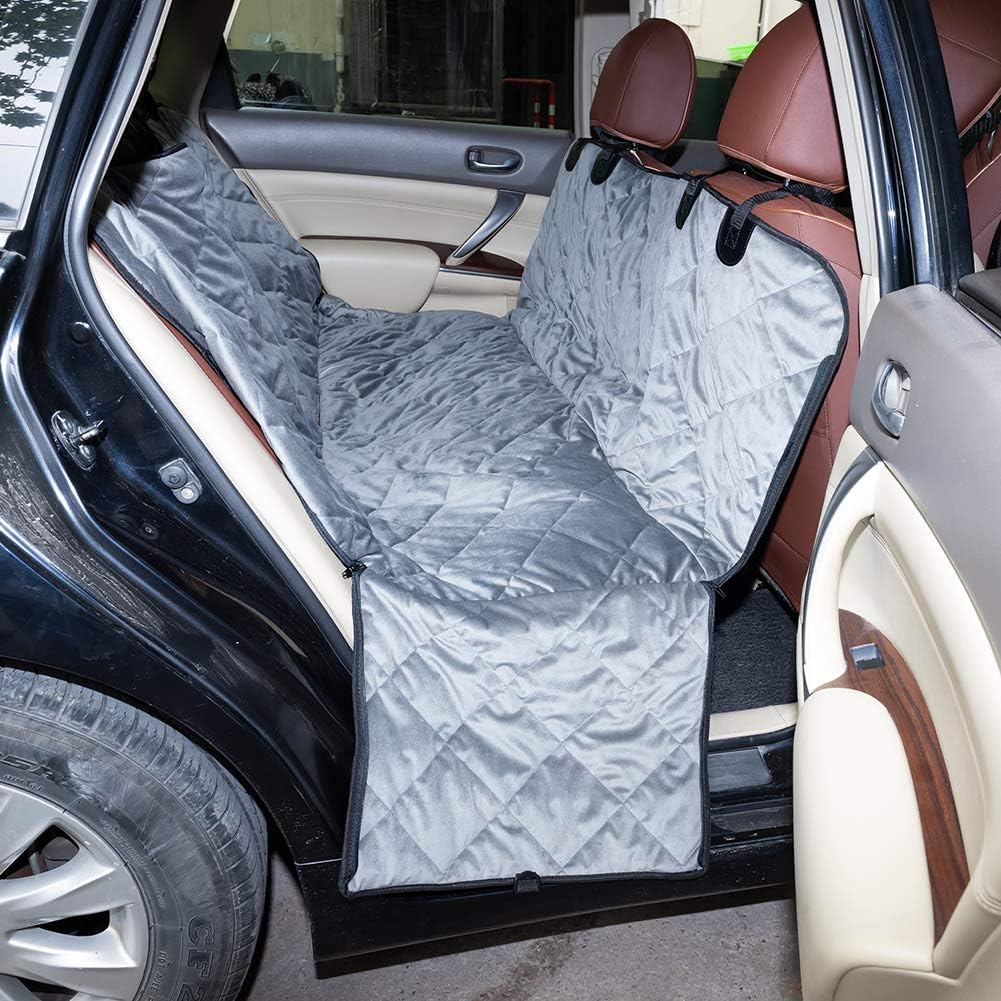 Happy Pets Dog car seat Cover pet car Quilting Hammock Waterproof Inter Layer and Non-Slip Drops Velvet Size 58" X 54"