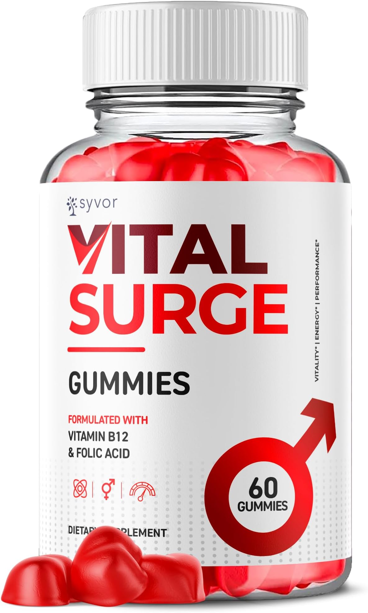 Vital Surge Gummies, Official Vital Surge Supplement Formula (60 Gummies)