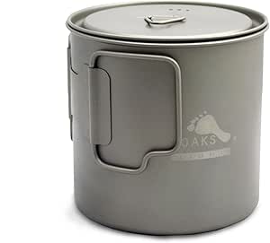 TOAKS POT-650-L Light Titanium Pot Perfect For Outdoor Camping &amp; Hiking Cookware - 650ml