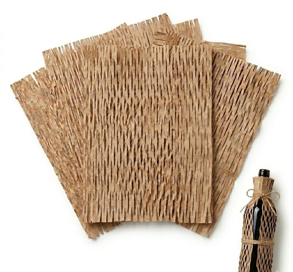 Gianto Fogli di Carta Riciclata da Imballo a Nido d'Ape, 13,5 kg Carta Riempitiva per Spedizioni, Pacchi, Confezioni, Trasloco, Imballaggio a Rete da Avvolgere ca. 25x35 cm