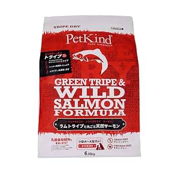 ペットカインド　グリーントライプ＆サーモン 小粒6.35kg Amazon.co.jp: ペットカインド トライプドライ グリーントライプ