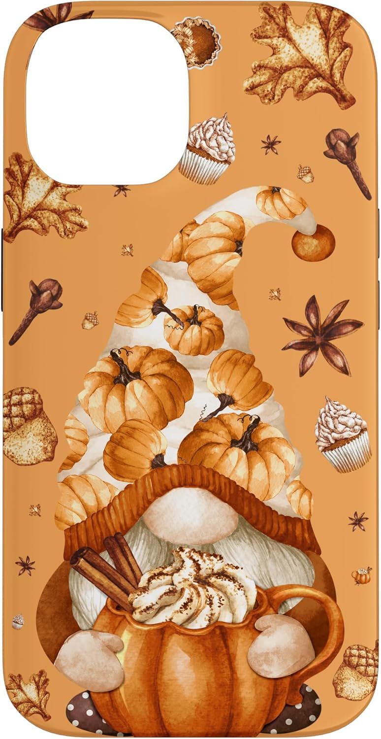 Thanksgiving Gnome Love Pumpkin Spice Cute Fall Yall Pattern Case for iPhone 15