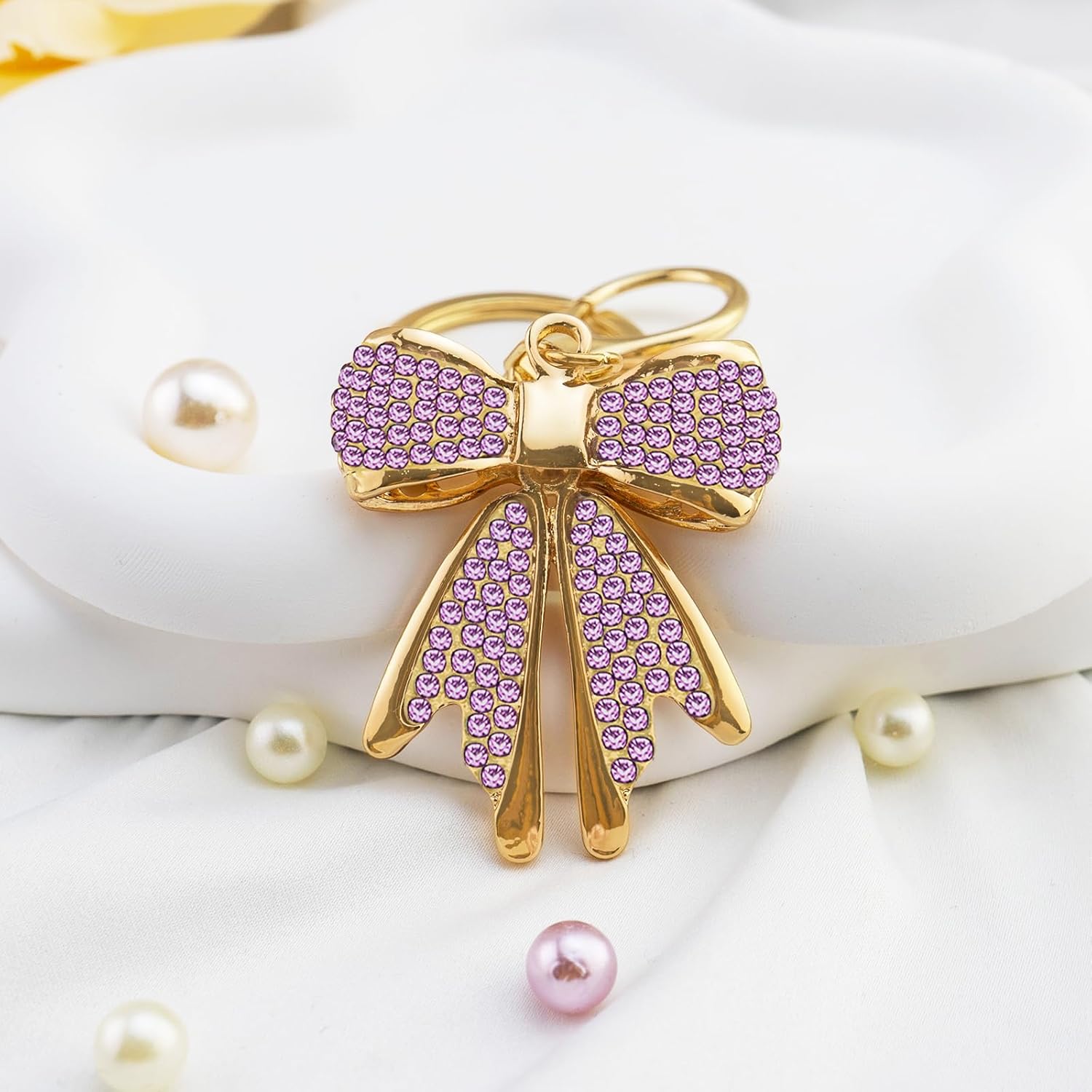 Novelty Bow Keychains Gifts for Women Kawaii Aesthetic Key Chain Cute Bag Charms for Purse Handbag Backpack - Image 3