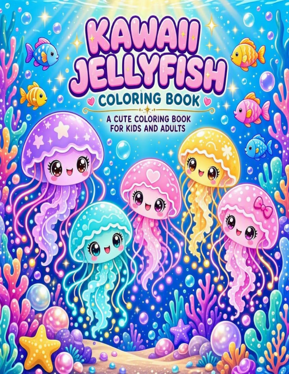 Kawaii Jellyfish Coloring Book for Kids: A Cute Coloring Book for Kids and Adults