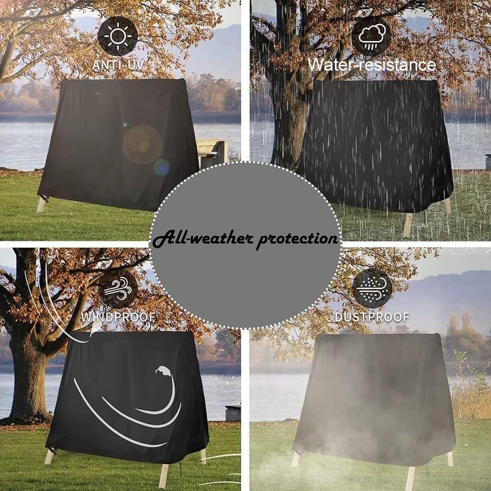 Funda Oxford 420D para columpio, impermeable y resistente a los rayos UV, a prueba de polvo con correas, se adapta a hamacas con marco en A, protección duradera al aire libre para patios y jardines