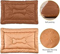 Vista 86 de Dog Bed Mat Soft Comfortable Anti-Slip Bottom Pet Mat Washable Cat Kennel Crate Pad for Small Medium Large Pets 18x24in Hot Pink Beige