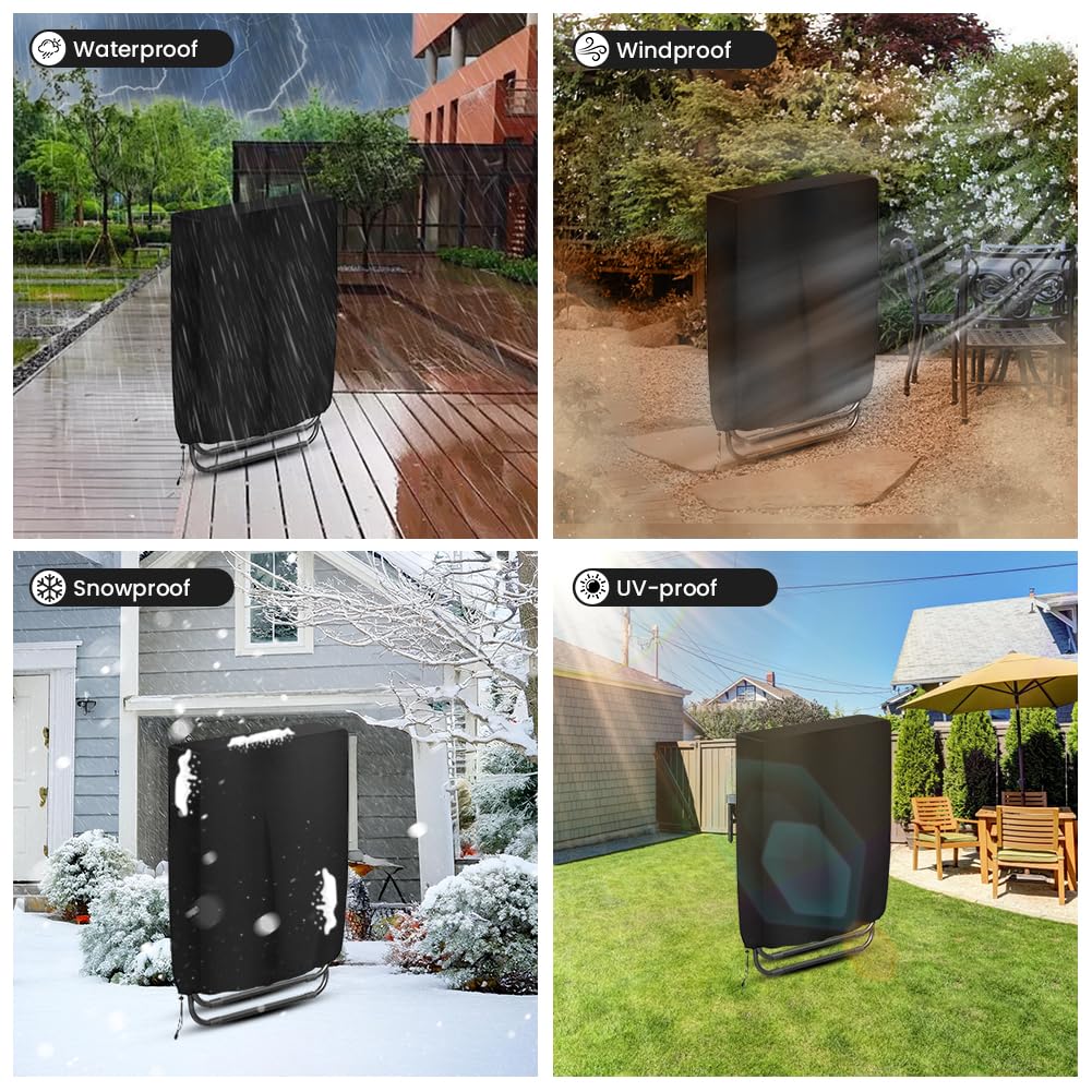 OFFCUP 2 Pezzi Copertura Sedia per Sedie Pieghevoli Giardino Tessuto Oxford 210D Impermeabile, Antivento Anti-UV