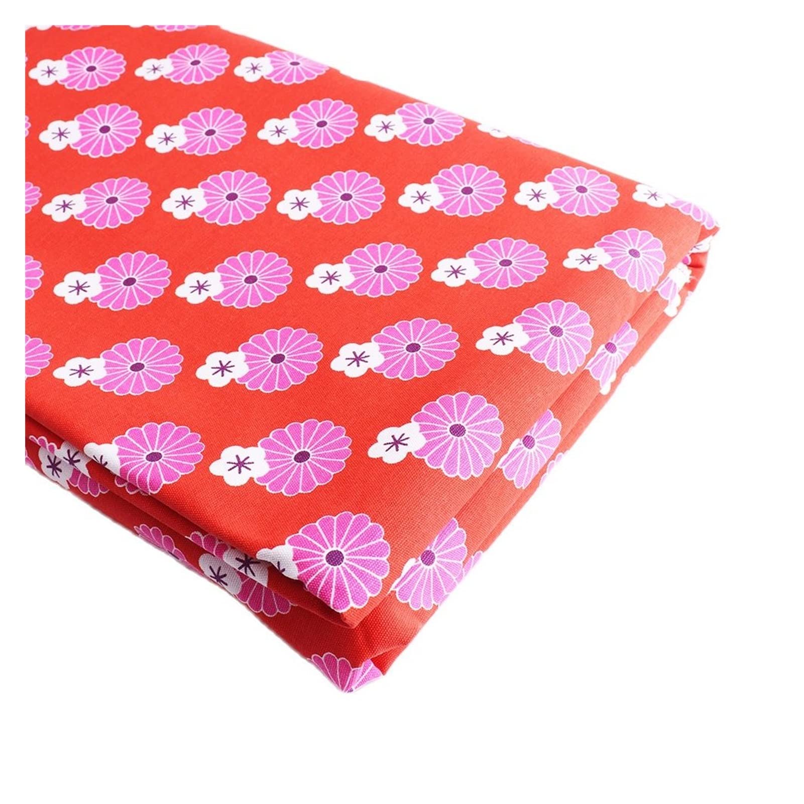 Tela de algodón 150x5 0 cm Patrón de Flores de Estilo japonés Rojo for Costura de Mosaico Bricolaje Decoración de Accesorios Hechos a Mano Bricolaje Telas
