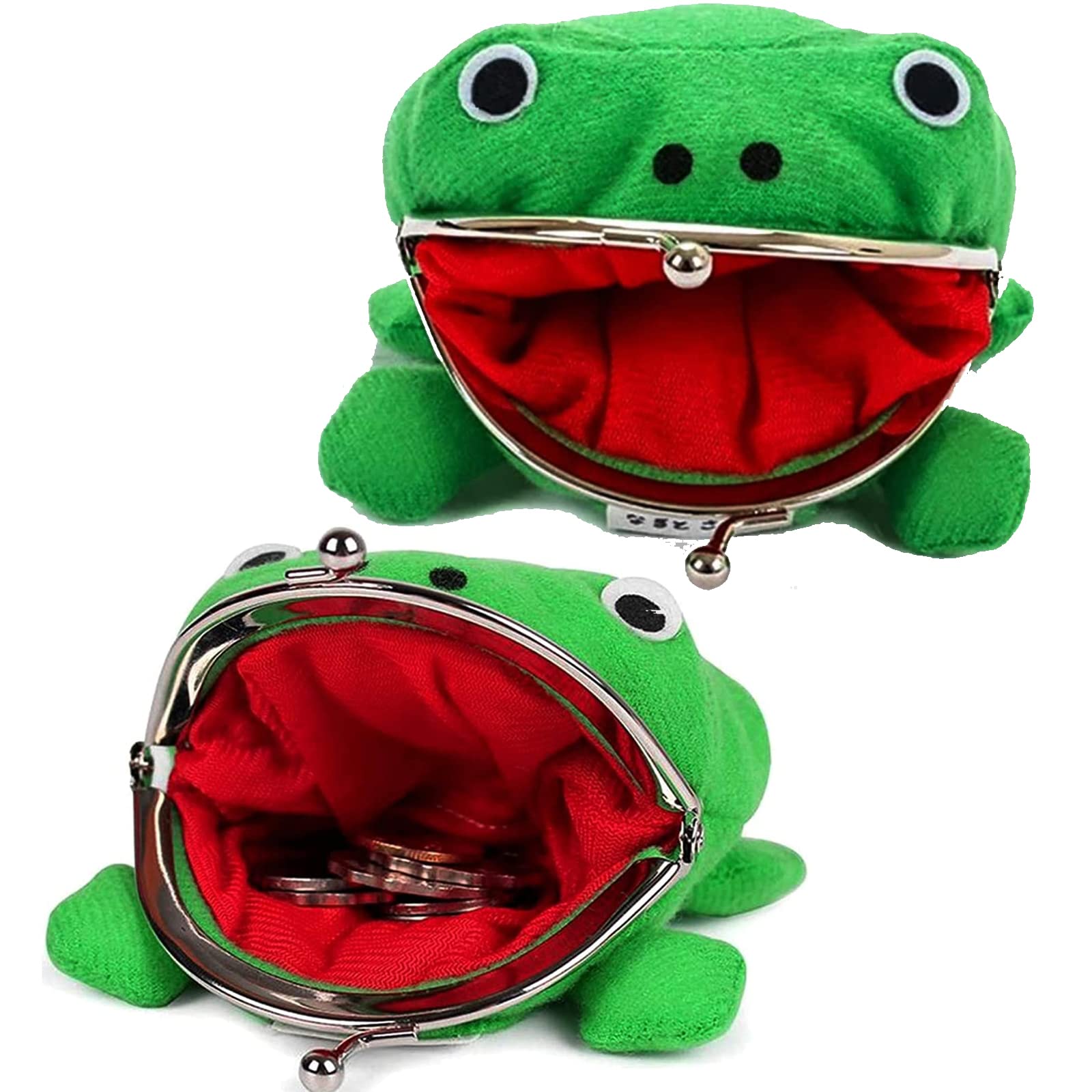 Cute Frog Wallet Anime Cosplay Cartoon Kitten Wallet Frog Exchange Wallet Small Wallet Funny Plush Toy Gift, Plush Frog Two Packs
